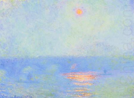 Waterloo Bridge, Effect of Sunlight in the Fog, Claude Monet